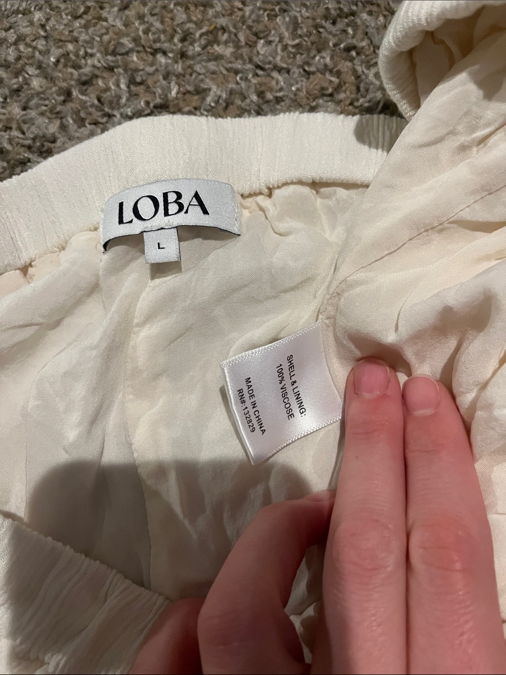 LOBA Greta Drawstring Pants In Ivory - Picture 3 of 7